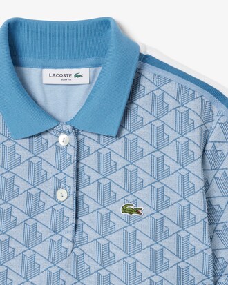 Vestido polo de corte ajustado de jacquard con monograma