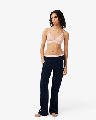 Bralette triangular de canal&eacute; de algod&oacute;n