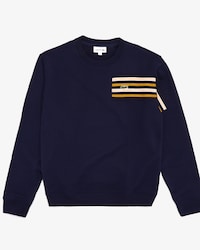 Men's Striped Panel Cotton Fleece Sweatshirt
