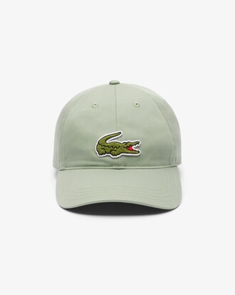 Gorra de sarga de algodón con insignia de cocodrilo