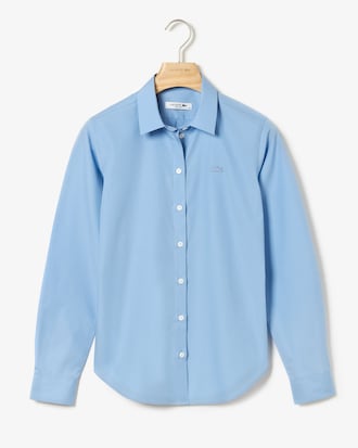 Camisa Regular Fit De Popelín De Algodón Liso