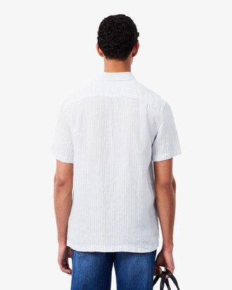 Camisa de lino de manga corta de corte regular