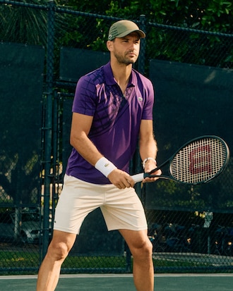 Polo de tenis estampado de corte ajustado Ultra-Dry