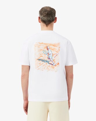 Camiseta de algod&oacute;n estampada de corte holgado