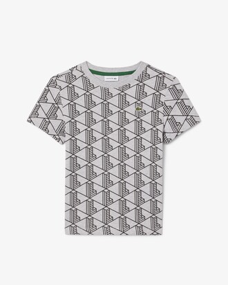 Camiseta de algodón con estampado de monograma