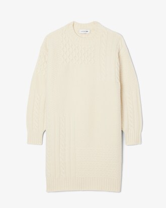Vestido-sudadera de lana con efecto patchwork