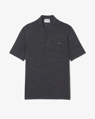 Jersey de manga corta tipo polo de lana merino