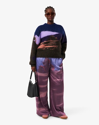 Pantalón con estampado de paisaje oversized