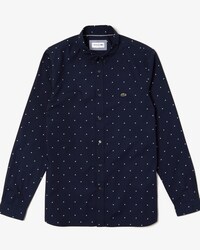 Camisa de hombre slim fit en popel&iacute;n de algod&oacute;n estampado