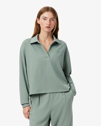 Camiseta de loungewear de felpa con cuello polo