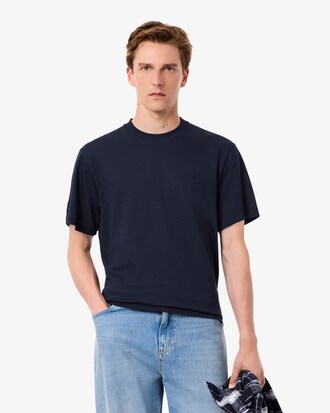 Camiseta con firma bordada