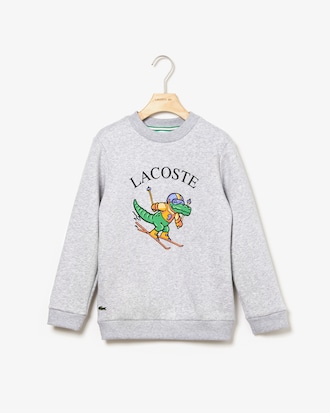 Conjunto de ni&ntilde;o con sudadera en felpa con divertido estampado de cocodrilo