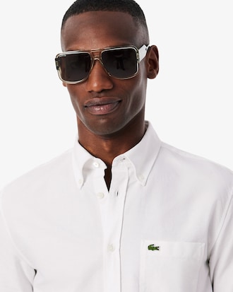 Camisa Oxford regular fit de manga corta