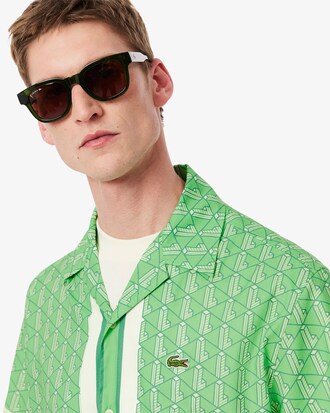 Camisa con monograma de corte recto