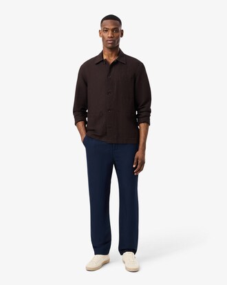 Pantal&oacute;n chino de lino de corte regular