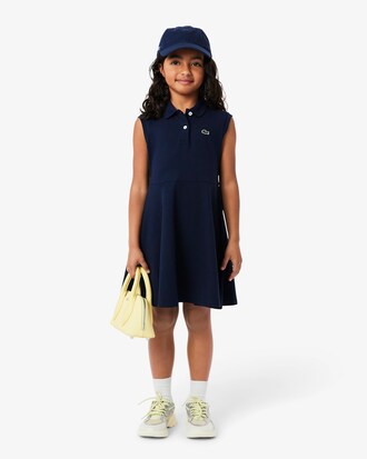 Vestido polo sin mangas de piqué elástico