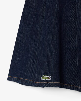 Short Pleated Denim Skirt
