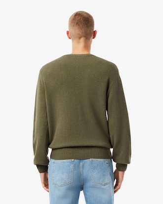 Jersey de cuello redondo de lana cardada