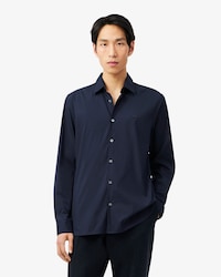 Camisa de corte ajustado de popel&iacute;n el&aacute;stico