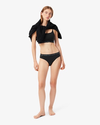 Bralette de microfibra con cinta festoneada