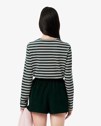 Camiseta de manga larga de punto jersey de rayas