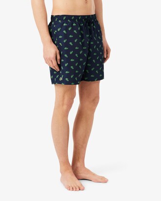 Short de ba&ntilde;o de largo medio con estampado de cocodrilos