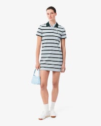 Vestido polo de algod&oacute;n de rayas