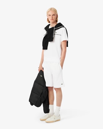 Camiseta de punto jersey de algodón con ribete de Lacoste