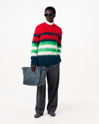 Jersey de piqu&eacute; de mezcla de alpaca cepillada con rayas Runway