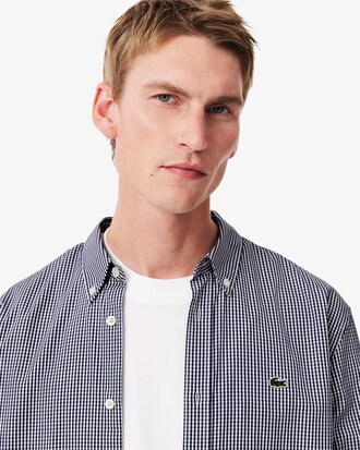 Camisa de corte regular de algodón de cuadros