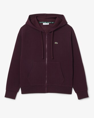 Sudadera con capucha de piqu&eacute; con cremallera
