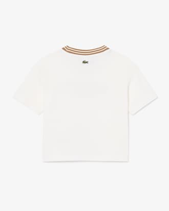 Camiseta de algod&oacute;n con detalles de marca Lacoste