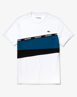 Camiseta de hombre Lacoste SPORT en piqué color block con franja distintiva