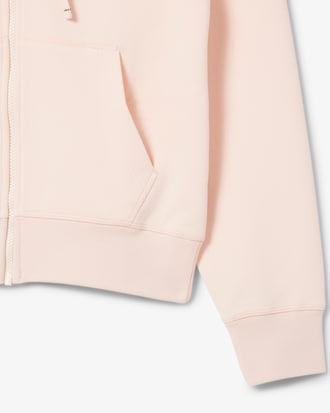 Sudadera con capucha de piqué con cremallera