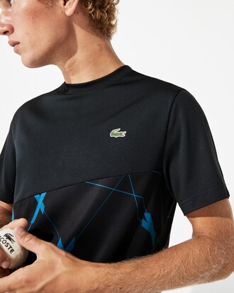 Camiseta de hombre Lacoste SPORT en piqué transpirable con diseño geométrico