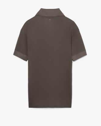 Vestido con cuello polo de piqu&eacute; de seda Runway