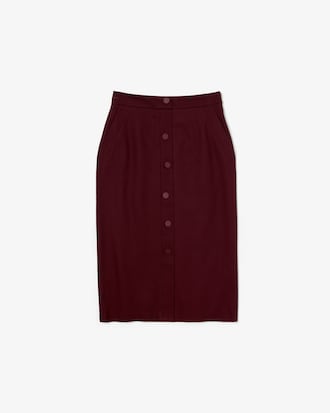 Falda de mujer midi en algod&oacute;n stretch con botones