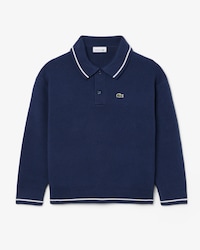 Polo de manga larga de mezcla de lana y algod&oacute;n