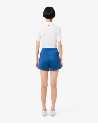 Pantalón corto de rayas de pointelle de punto jersey satinado