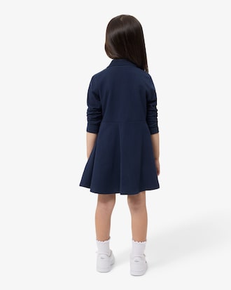 Vestido de manga larga de piqu&eacute; el&aacute;stico