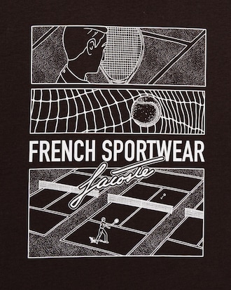 Camiseta de algod&oacute;n con estampado de pista de tenis