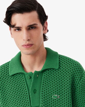 Jersey con cuello polo de rayas estilo encaje Runway