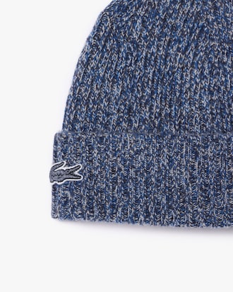 Gorro de lana cardada mercerizada de punto de canalé