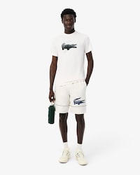 Pantal&oacute;n corto de tenis de tafet&aacute;n diamantado estampado