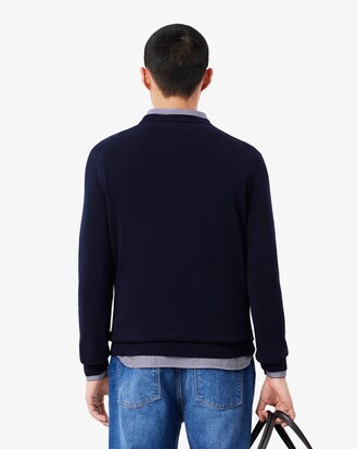 Jersey de cuello de pico de algod&oacute;n monocolor