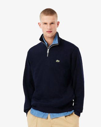 Sudadera de interlock con cuello alto y cremallera