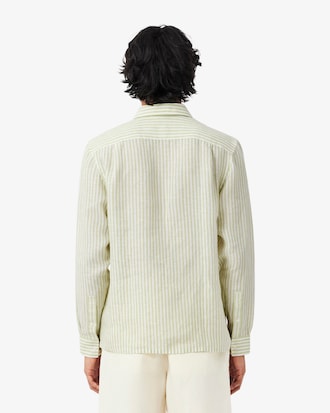 Camisa de lino de corte regular de rayas
