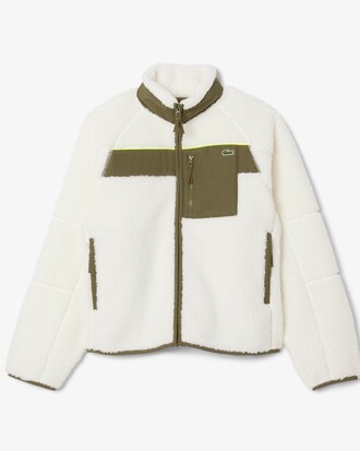 Chaqueta de borreguillo color block