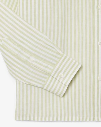 Camisa de lino de corte regular de rayas