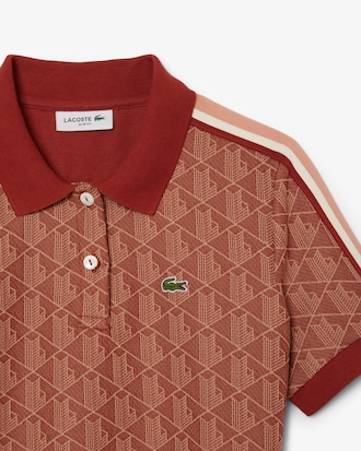 Vestido polo de corte ajustado de jacquard con monograma